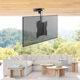 ZeboZap Outdoor Flip Down Ceiling TV Mount | Gazebo TV Mount | Patio TV Mount | Pergola TV Mount | Pitched Roof | Height Adjustable | Under Cabinet| Holds 44lbs | Fits 17-in. to 37-in